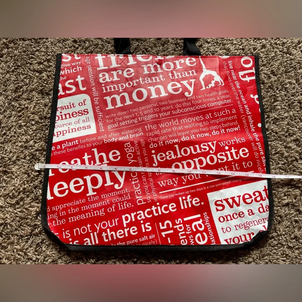 Lululemon Classic Large Red Quote Reusable Bag - Picture 3 of 4